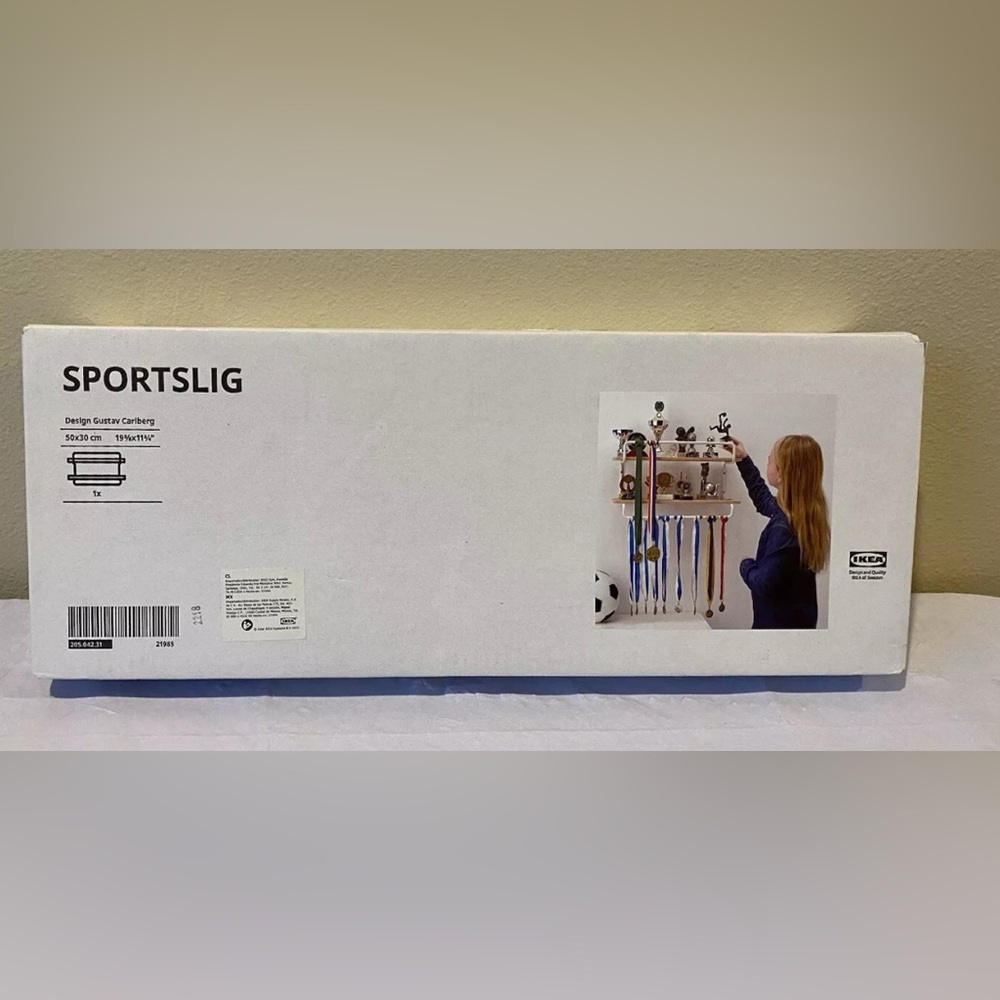 IKEA SPORTSLIG Wall shelf for trophies and medals or displays